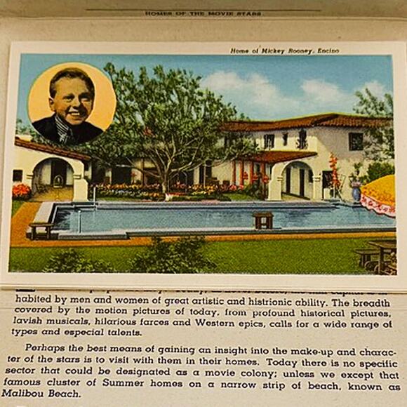 Vintage 1940 Postcard Folder Homes of the Movie Stars Hollywood Los Angeles - Picture 6 of 8